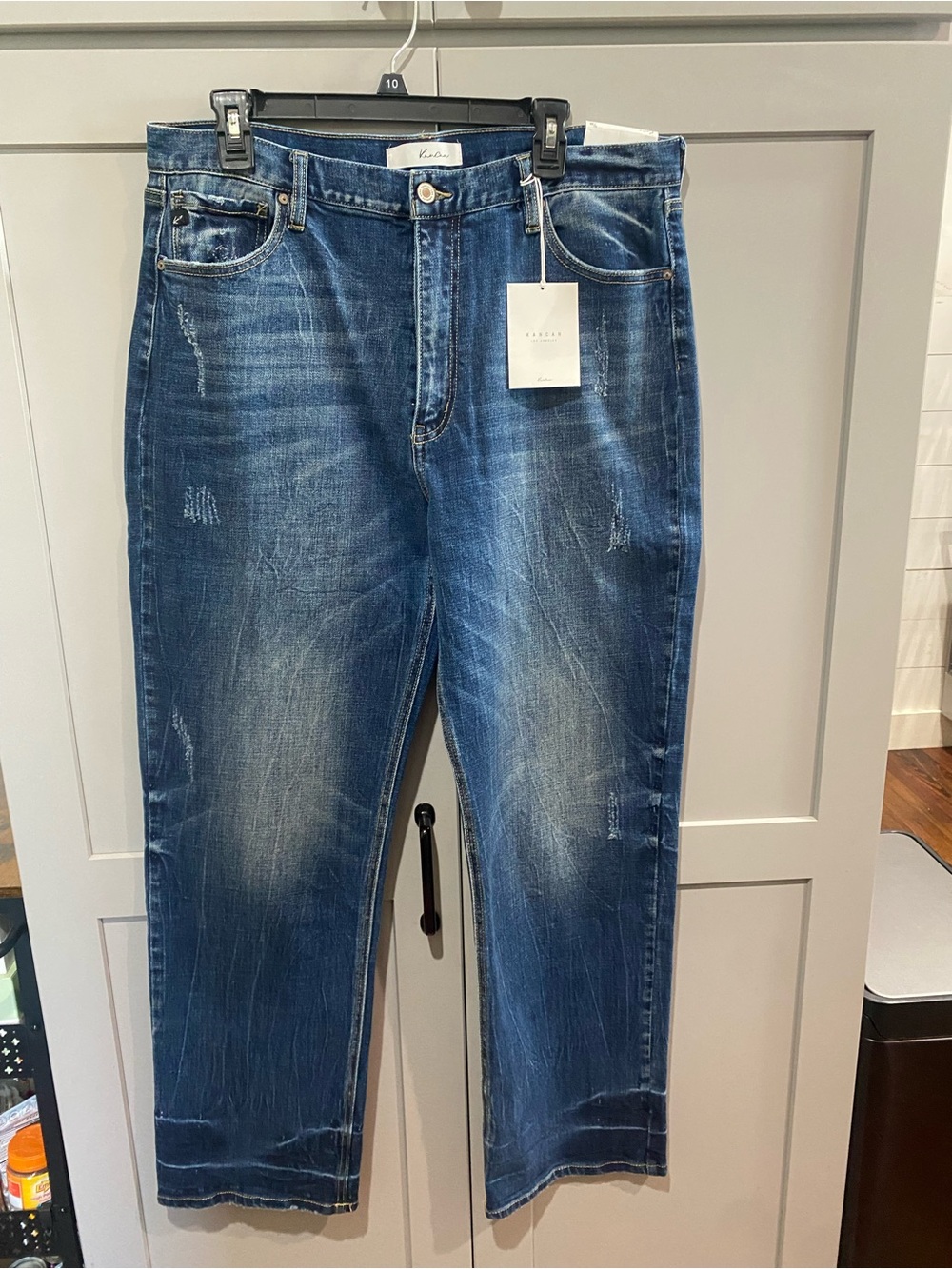 KanCan Women's Boyfriend Jeans in Faded Blue Wash